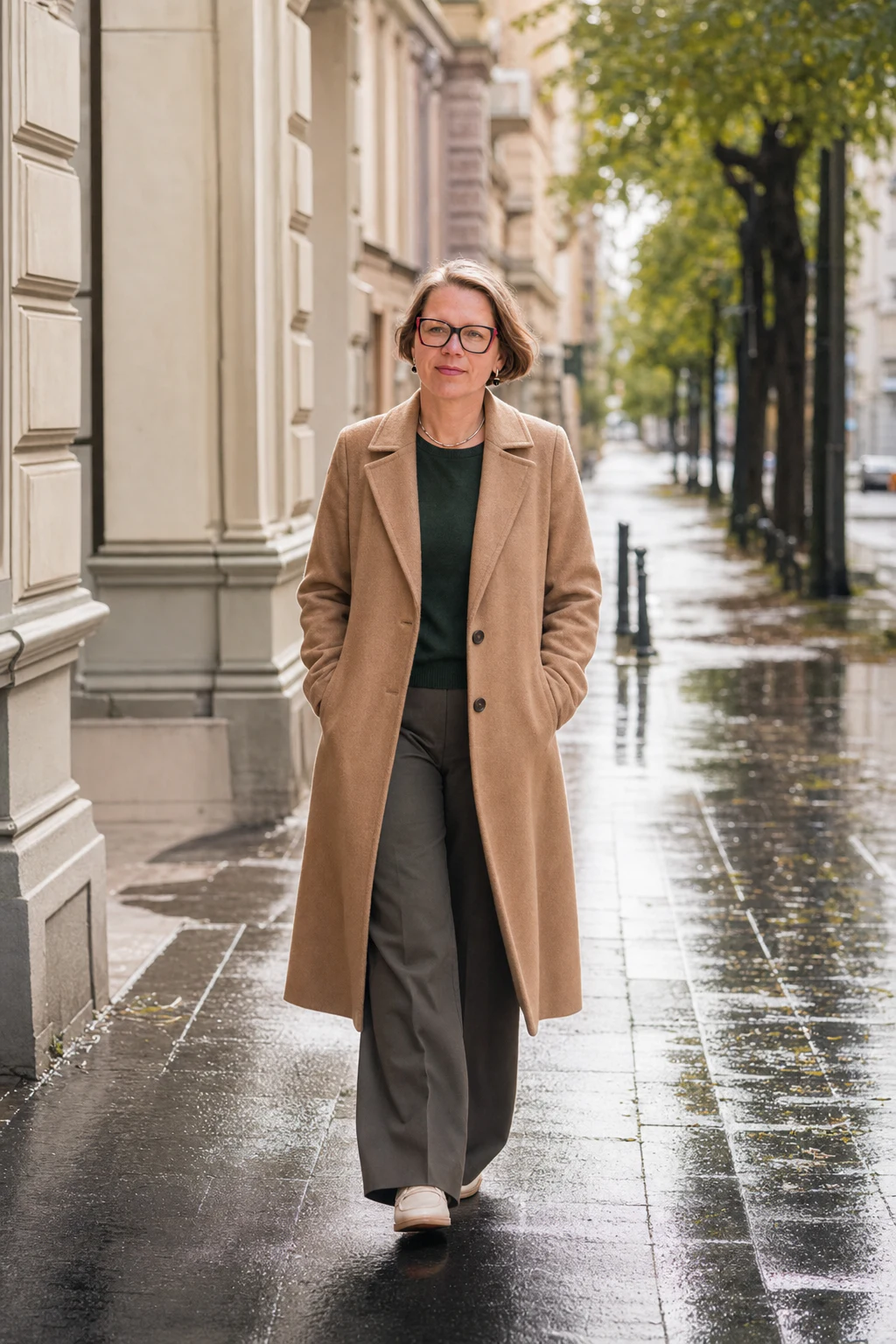Linda Zīverte iet pa Rīgas centra ielu